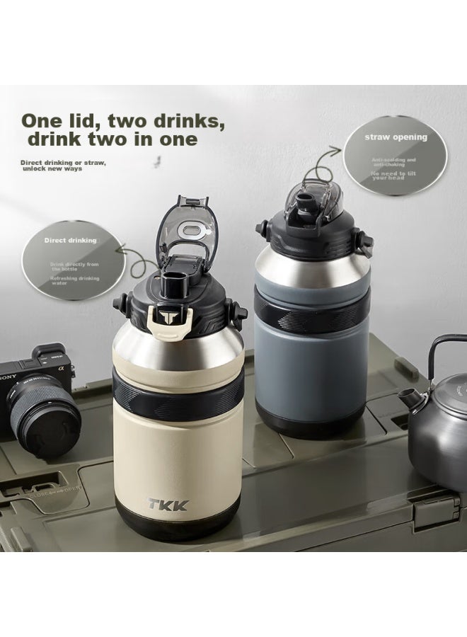 Tkk Insulated Mug Large Capacity Water Bottle For Men Women Students 316 Stainless Steel Thermos Flask Children Wide Body Water Cup - Image 4