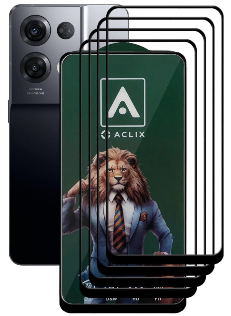 ACLIX 4 Pieces Antistatic ESD Dustproof Premium Quality High Definition Tempered Glass Screen Protector Designed For Oppo Reno8 Pro - Image 1