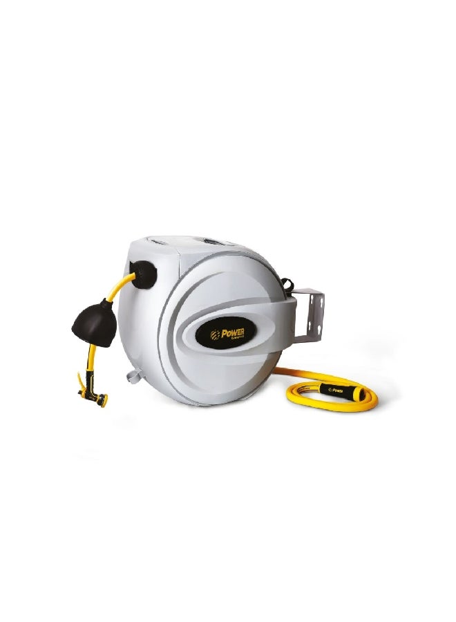 POWER Well Developed Retractable Automatic Water Hose Reel Silver 40 m GW040 - Image 1