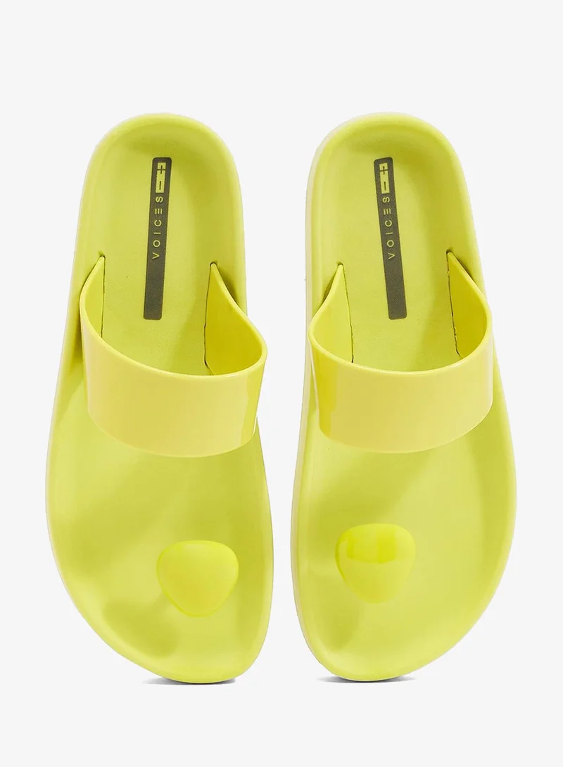 Voices Lime-Lime-Lime Smooth Stone Women'S Anti Slip Sole  Single Strap Sandals - Yellow for Women | Best Price UAE