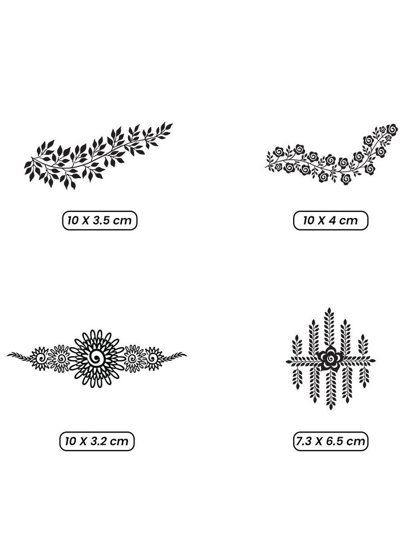 Le Inka - Le Inka Temporary Tattoos Pack of 4 Water Permeable Breathable Long Lasting Lasts 1-2 Weeks Premium Plant Based Men & Women Henna Collection - Image 1