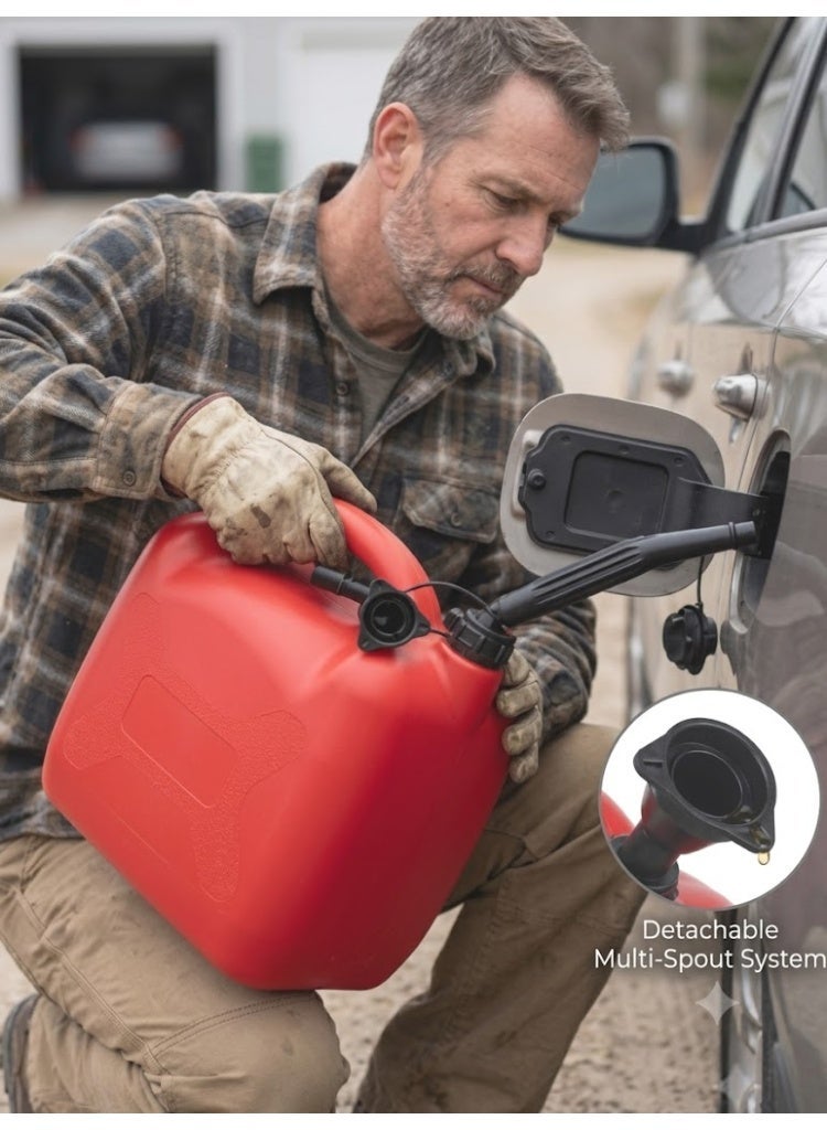 PVC Jerry Can PVC Fuel Can Container for Oil Petrol Diesel Storage Moving Red Cans UN Regulations Approved Heavy Duty Backup Petrol Tanks Mount for Motorcycle SUV ATV Most Cars 10 Ltr - Image 3