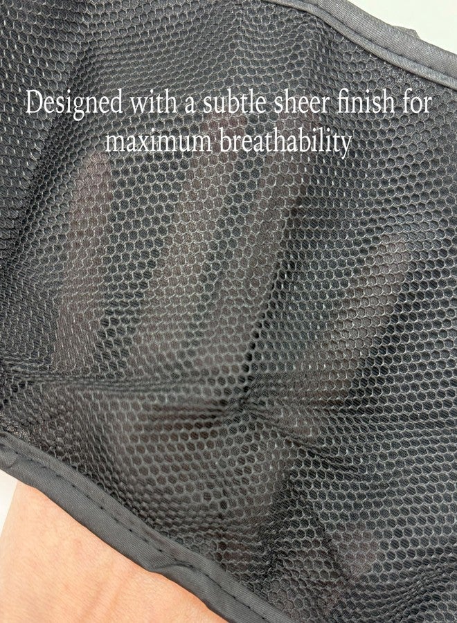 DONNA Argan & Black Castor Oil Satin Lined Mesh Wrap | Breathable Hair Wrap Headband for Women’s Hair Protection, BLACK COLOR 1PC - Image 4