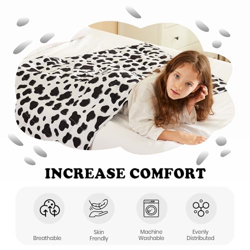 HOSUKKO Weighted Blanket - 5 lbs Cow Pattern Heavy Blanket - Breathable Blanket(36 * 48 inches, 5 lbs) - Image 4