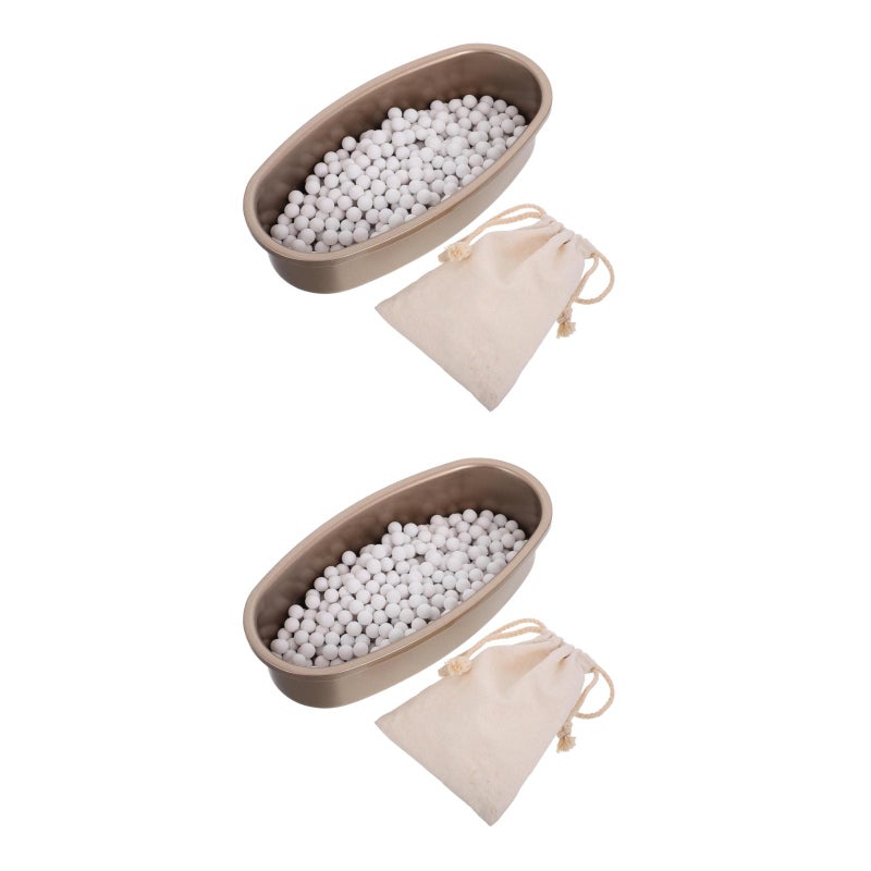 2 Sets Baking Stone Ceramic Pie Weights Baking Beads Pie Crust Weights For Pies Bread And Tarts Crisp Crusts Reusable Stoneware For Oven Home 500 g - Image 1