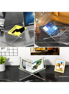 BUYCO Acrylic Book Stand Acrylic Book Holder Clear Acrylic Book Display Stand Reading Stand For Open And Closed Books Magazines Textbooks Recipe Holder Picture Display  - Image 5