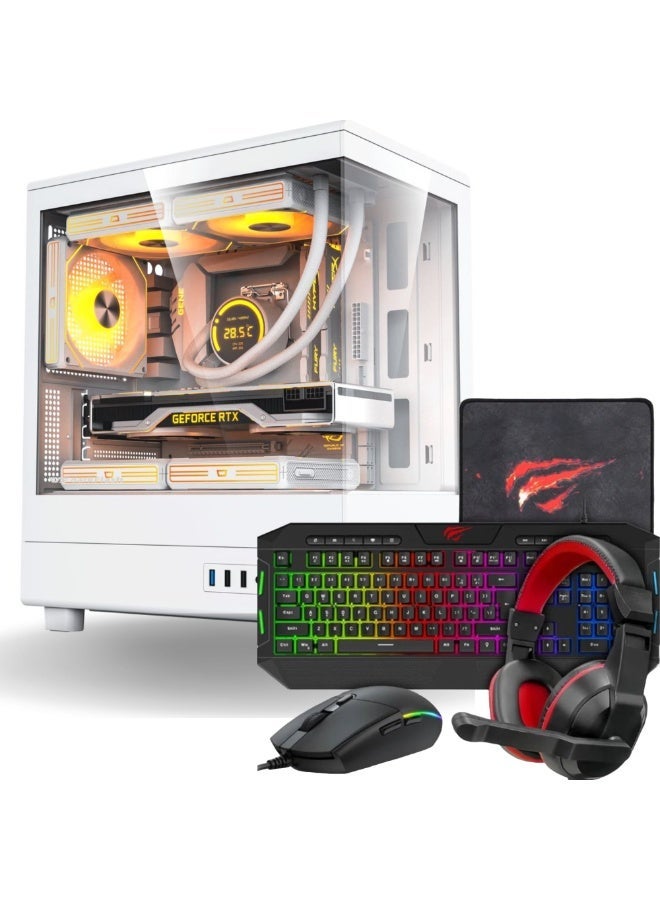 DarkFlash Ultimate Gaming PC Bundle | Intel Core i5-12400F | RTX 3050 | 16GB RAM | 500GB SSD + FREE Gaming Accessories! White - Image 1