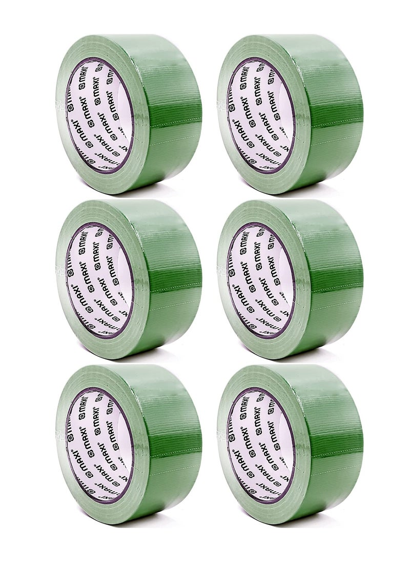 Maxi 6-Piece Two Inch Wide Green Cloth Tape With 25 Yards Length  - Image 1