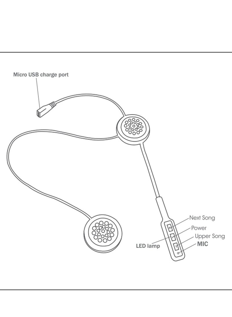 Motorcycle Helmet Bluetooth Headset Outdoor Headset Hands-Free Speaker Bluetooth 5.3 EDR Wireless Motorcycle Headset - Image 5