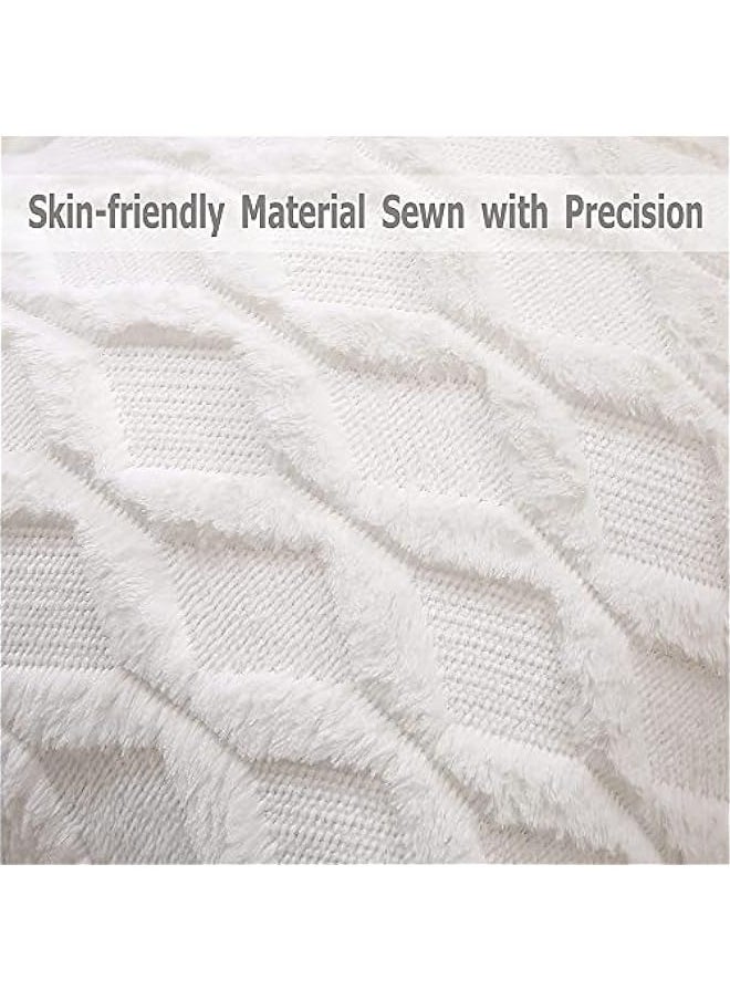 2 Pack Decorative Throw Pillow Covers, Soft Plush Faux Wool Couch Pillow Covers 15x15 inch