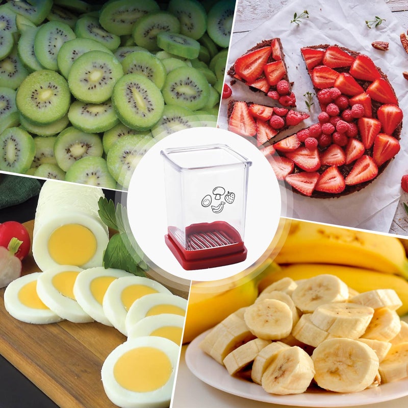 365Home Fruit Cutter and Chopper â€“ Cup Slicer for Strawberry, Grape, Banana, Mushroom, Kitchen Gadget for Fruits and Vegetables, Compact Slicing Tool (2 Packs) - Image 4