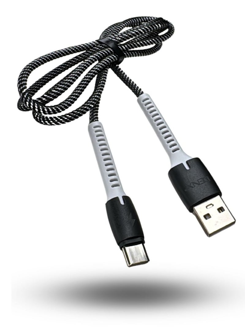 Denx Denx USB to Type-C Fast Charging Cable [3.1A, 1M] - Durable Braided Nylon, Bend-Resistant Design - Rapid Charge Compatible with Samsung Galaxy, Pixel, iPad Pro & More  - Image 1