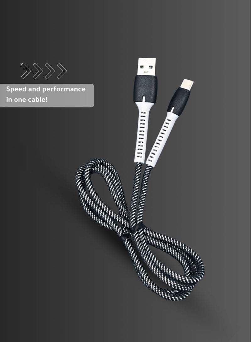 Denx Denx USB to Type-C Fast Charging Cable [3.1A, 1M] - Durable Braided Nylon, Bend-Resistant Design - Rapid Charge Compatible with Samsung Galaxy, Pixel, iPad Pro & More  - Image 2