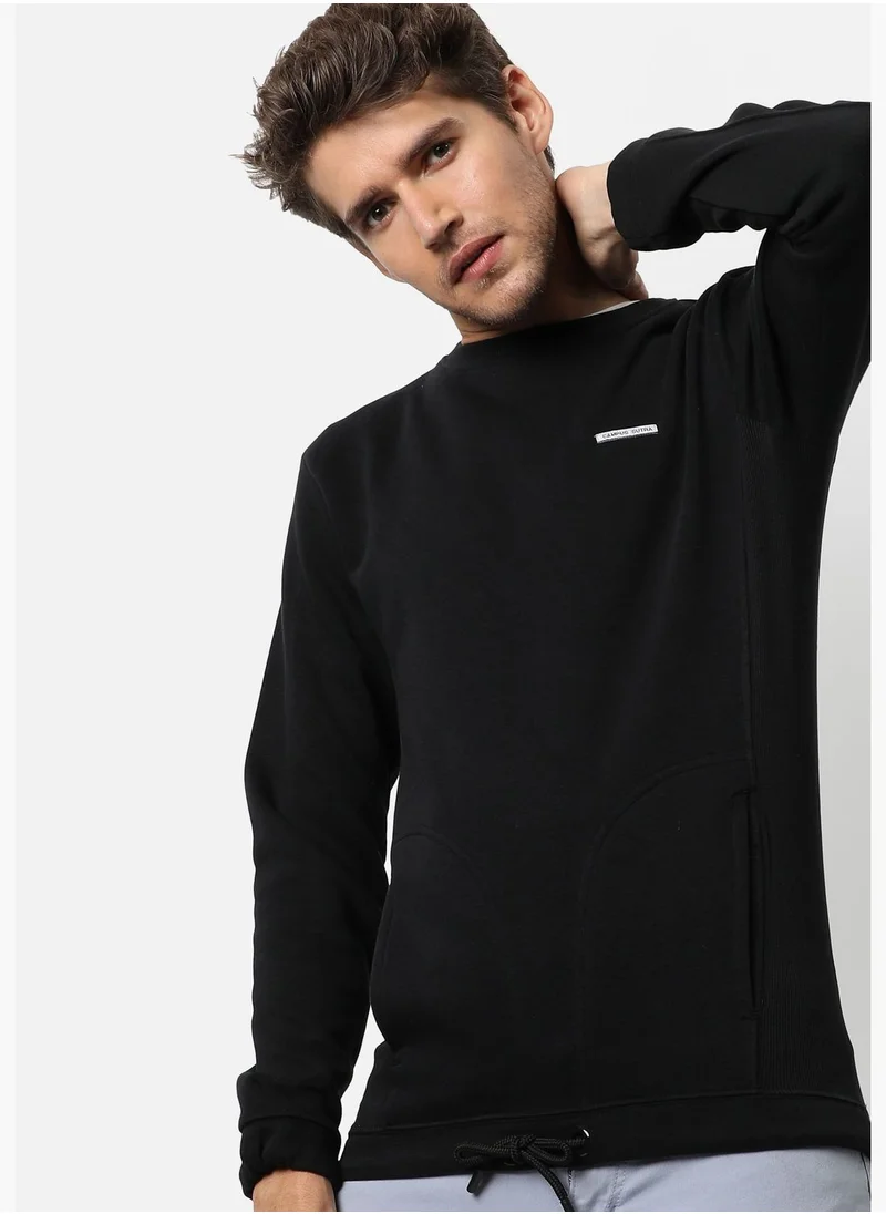 Campus Sutra Men's Solid Regular Fit Sweatshirt For Winter Wear