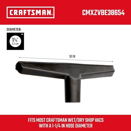 CRAFTSMAN CMXZVBE38654 1-1/4 in. Wet Nozzle/Floor Brush Wet Dry Vac Attachment, Industrial-Grade Shop Vacuum Accessory for Cleaning Liquid Messes and Hard Surfaces, Fits 1-1/4 in. Hose Diameter - Image 3