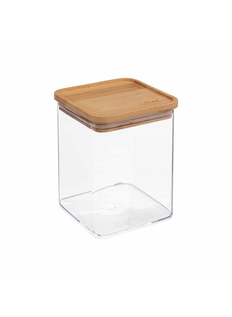 Square Container W Bamboo Lid 1 L