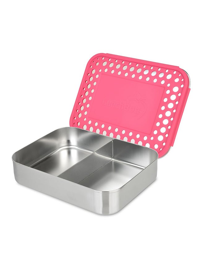 لانش بوتس صندوق غداء متوسط ​​الحجم من ديو بينتو مقسم من الفولاذ المقاوم للصدأ، نقاط وردية - Image 1