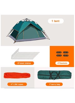 Generic Camping Tent for 3-4 Person, Pop Up Tent for Outdoor Beach Shade Family Tents Portable Instant Automatic Easy Setup Tent Rainproof Windproof Sun Shelter  - Image 2