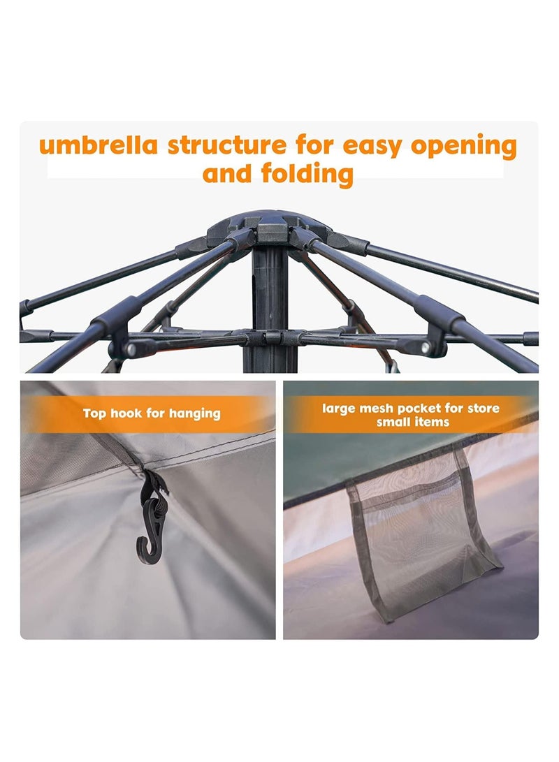 خيمة تخييم تتسع لـ 3-4 أشخاص، خيمة منبثقة للشاطئ في الهواء الطلق، خيم عائلية محمولة فورية، سهلة الإعداد، مقاومة للمطر، مأوى للرياح، مأوى للشمس - Image 5