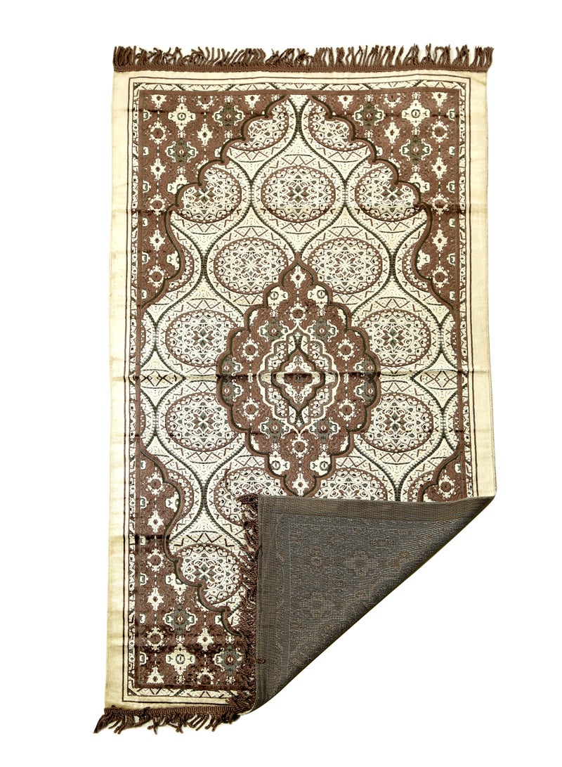 Vitacelli سجادة صلاة 614GSM مضادة للانزلاق قمة مخملية سجادة صلاة إسلامية تصميم جديد سميكة مبطنة سجادة صلاة للرجال والنساء هدية عيد رمضان (140 سم × 70 سم) - Image 2