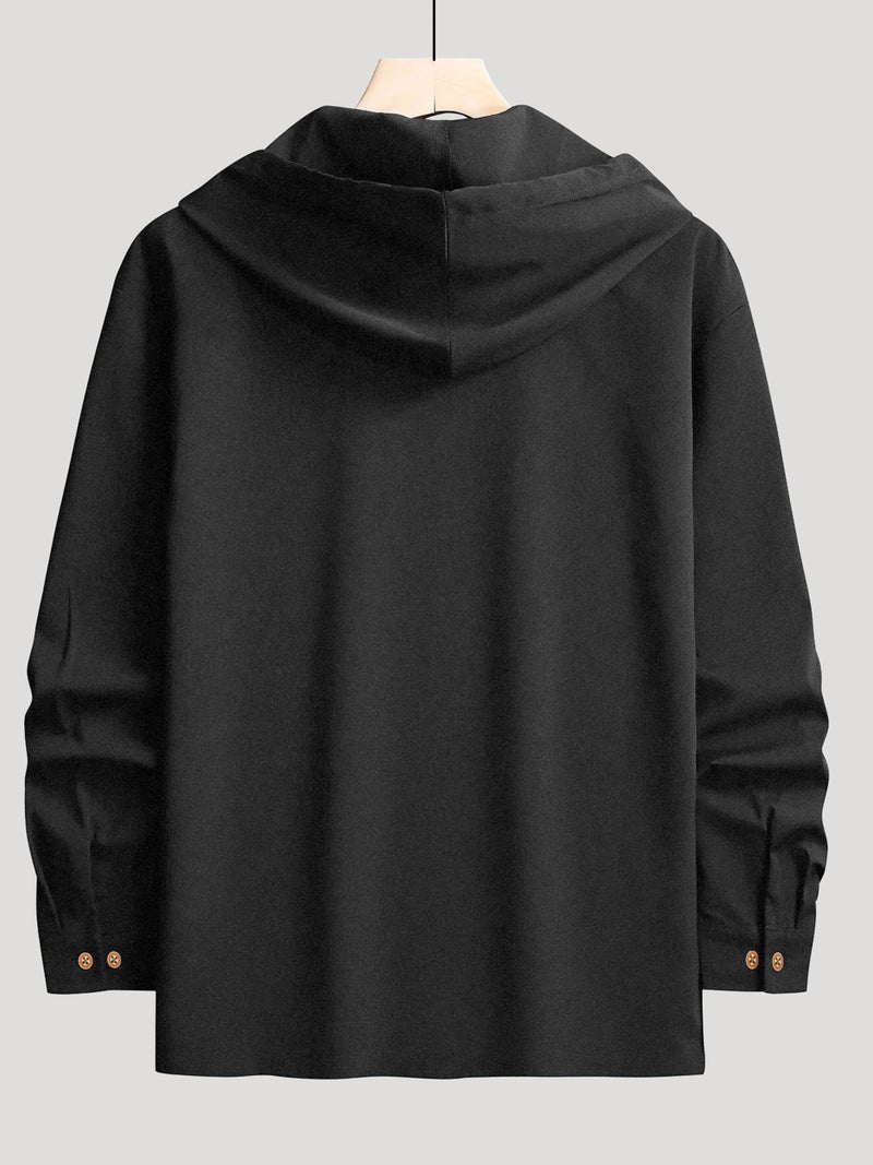 Noble Monk Men's Relax Fit Hooded Shirt || Casual Wear for Men || Full Sleeve Shirts || Stylish Shirt for Men - Image 4