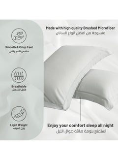 Donetella Microfiber Pillowcases 2-Pcs Soft Pillow Cover With Envelope Closure (Without Pillow Insert),Santa Grey  - Image 5
