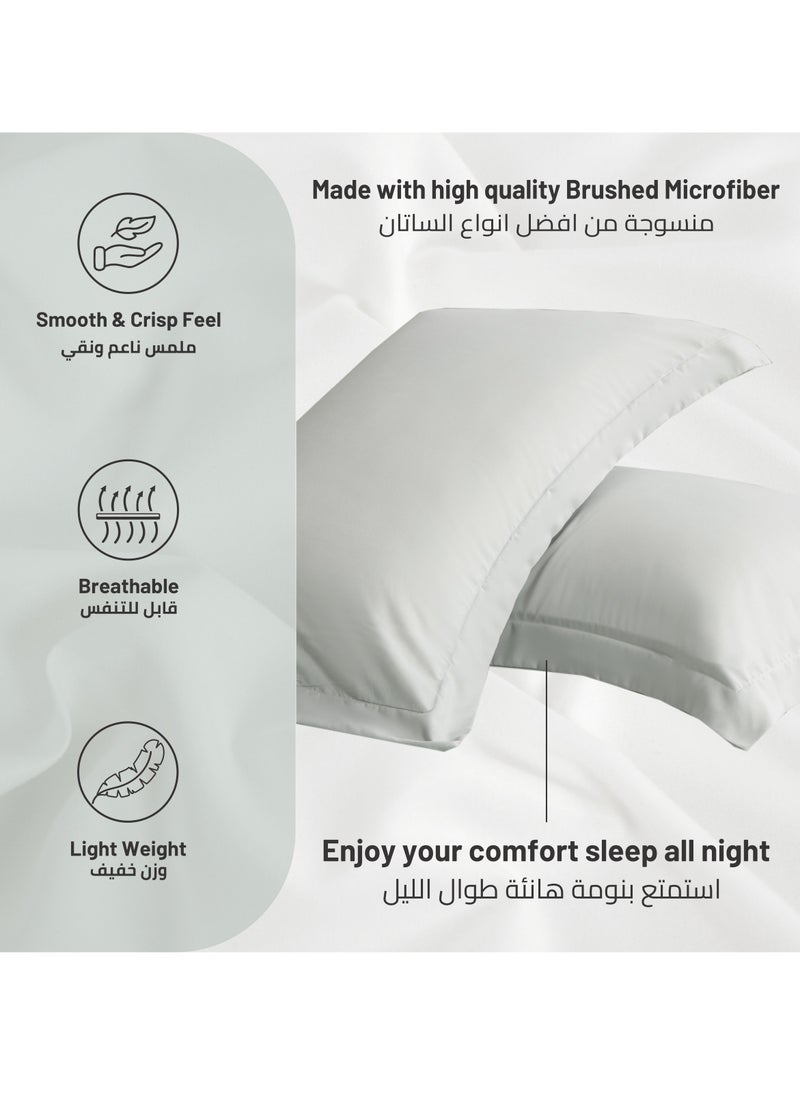 Donetella - Microfiber Pillowcases 2-Pcs Soft Pillow Cover With Envelope Closure (Without Pillow Insert),Santa Grey - Image 1