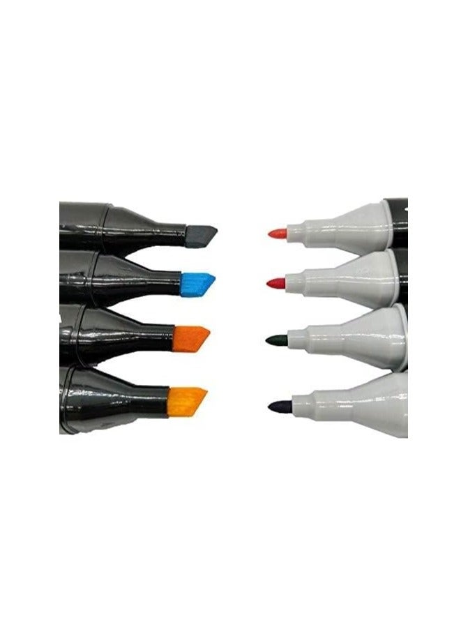 أقلام تحديد مزدوجة الأطراف 120 لونًا، أقلام تحديد ألوان مائية، سلسلة أقلام تحديد فنية بتصميم احترافي برأس مزدوج مع حامل صينية القاعدة - Image 2