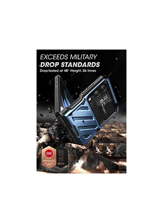 سوبكيس حافظة سلسلة Unicorn Beetle Pro لهاتف Samsung Galaxy Z Flip 3 5G (2021)، حافظة حماية متينة بطبقة مزدوجة لكامل الجسم مع حافظة (إمالة) - Image 3