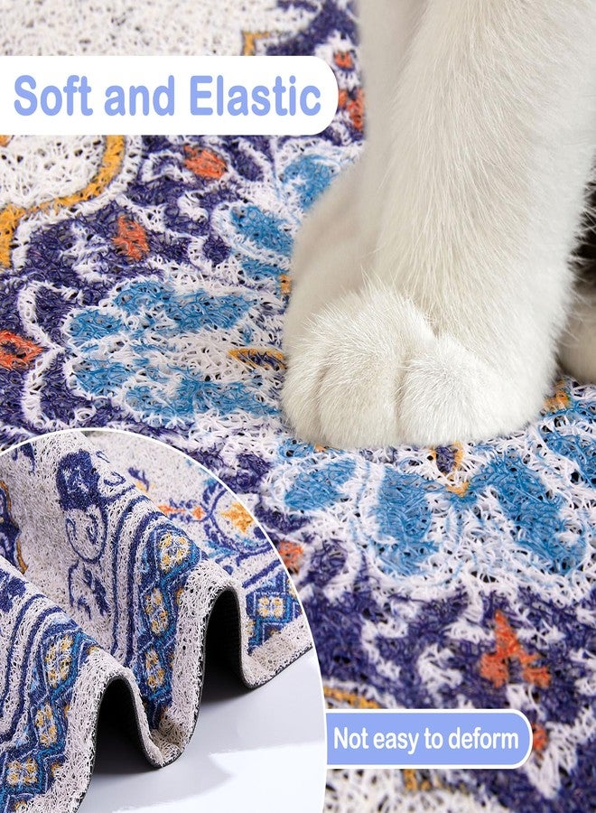 Glittme Cat Litter Mat Soft Litter Mat with Non-slip Bottom Litter Box Mat Waterproof Cat Litter Mat litter Trapping Mat Easy to Clean Litter Matt for Cat Washable Cat Food Mat for Cat, Kitty - Image 4