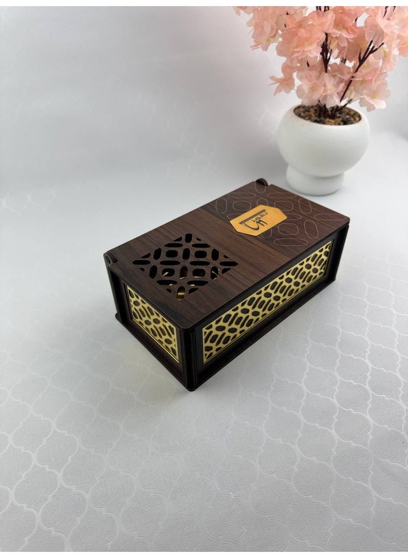 Samrix The fumigation set is a special fumigation box that is easy to move and transport. Inside it are 5 grams of oud, a bag of charcoal, tongs, and a portable incense burner. - Image 2