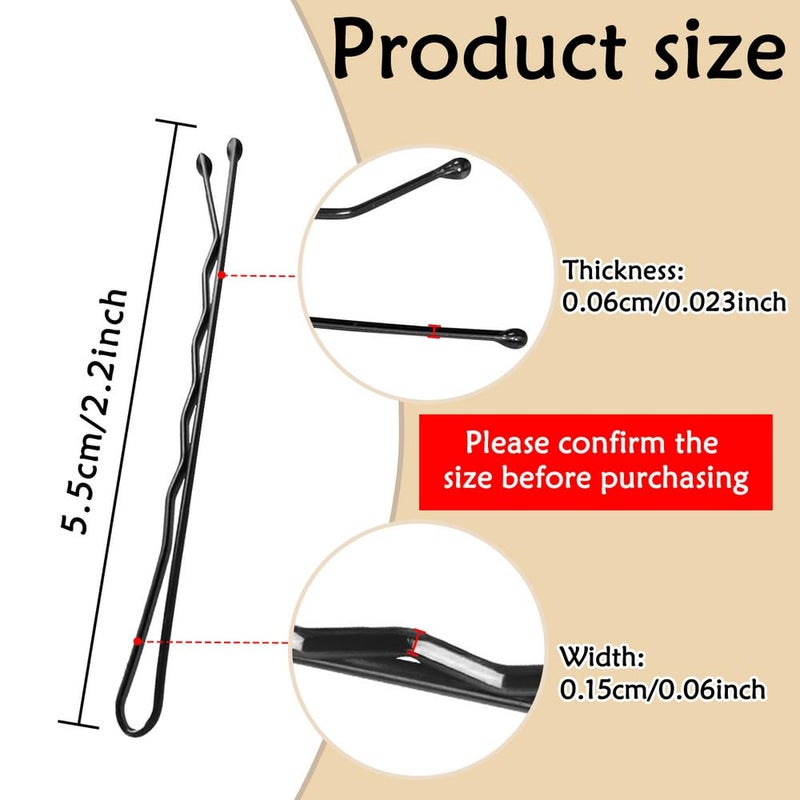 YINGFENG 330 Pcs 2.2 Inch Black Bobby Pins, Set of Hairpins with Box, Premium Hair Pins for Kids, Girls and Women, Great for All Hair Types - Image 2