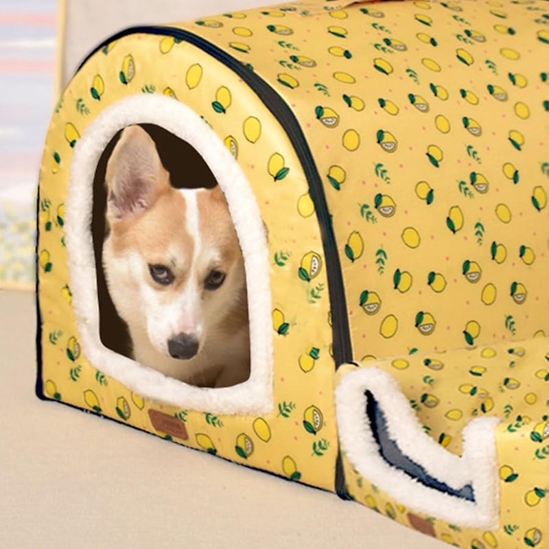 Medium Size Indoor Pet Bed Warm House Tent For Small Dog Kitten With Thick Cushion - Image 4