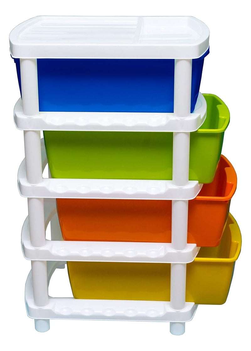 Veer Veer Multipurpose Plastic Modular 4 Drawer System Chest Storage Organizer Set Multicolor  - Image 5