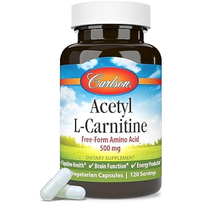 Carlson - Acetyl L-Carnitine, 500 mg, Cognitive Health, Brain Function & Energy Production, 120 Capsules - Image 5