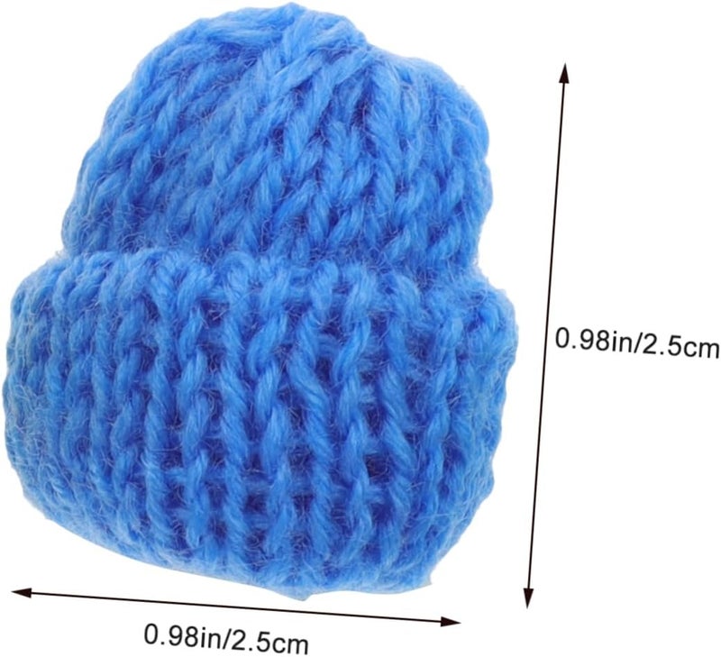 Mini Dolls 20PCS Mini Knitting Wool Yarn Hats for DIY Hair Accessories Crafts Cute Doll Hat Jewelry Making DIY Craft Art - Image 2