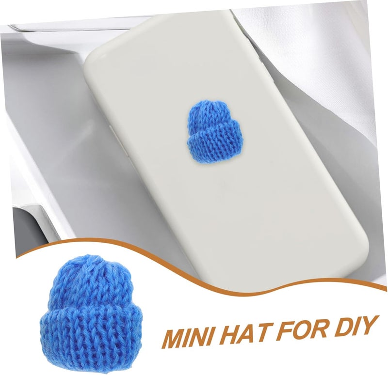 Mini Dolls 20PCS Mini Knitting Wool Yarn Hats for DIY Hair Accessories Crafts Cute Doll Hat Jewelry Making DIY Craft Art - Image 3