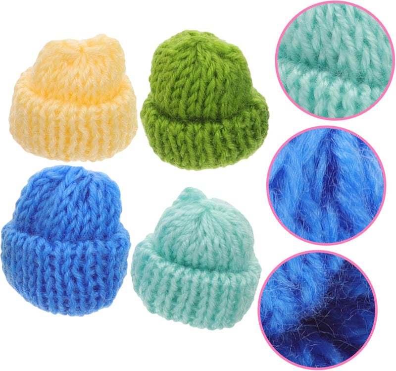 Mini Dolls 20PCS Mini Knitting Wool Yarn Hats for DIY Hair Accessories Crafts Cute Doll Hat Jewelry Making DIY Craft Art - Image 5