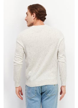 Celio Men Crew Neck Long Sleeve Heather sweatshirts, Off White  - Image 4