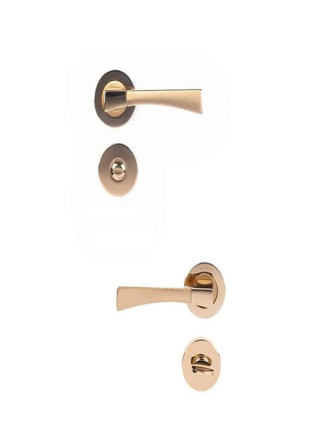 Doganlar Dognlar Sigma Turkish Rosette Door Handle Set – Golden Matte  - Image 2