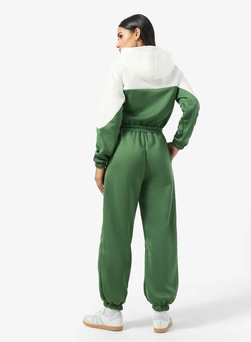 Ginger Zip Up Fleece Colorblock Onesie