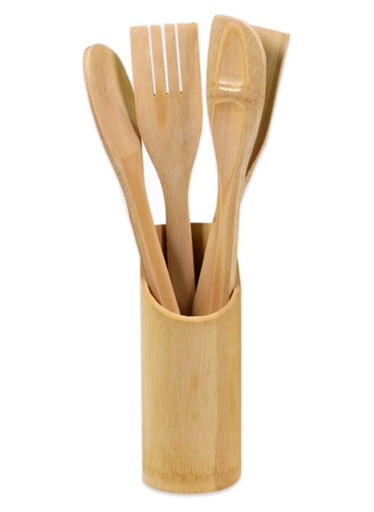 Generic A wooden spoon set with a base 22. 
