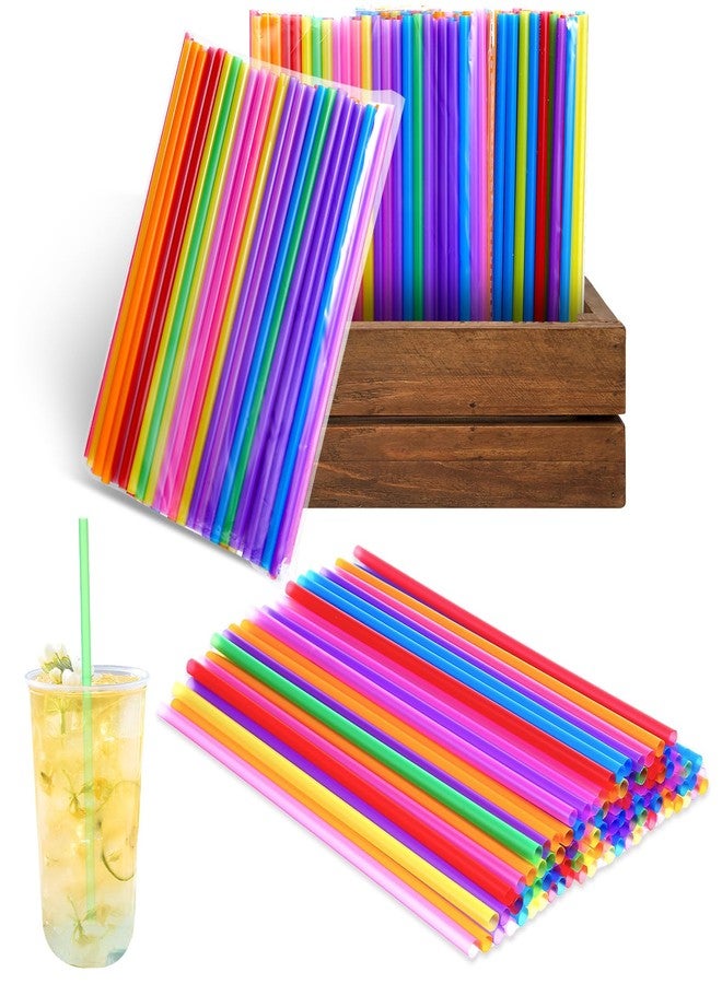 AojSup 1000 Pcs Plastic Drinking Straws, Long Straight Plastic Straws 7.78" Long Colorful Disposable Stirrer Drinking Straw, Jumbo Straw Bulk Party Straw for Milkshake Coffee Juice Cocktails - Image 1