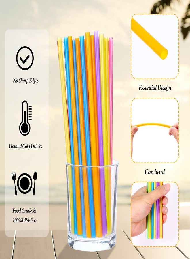 AojSup 1000 Pcs Plastic Drinking Straws, Long Straight Plastic Straws 7.78" Long Colorful Disposable Stirrer Drinking Straw, Jumbo Straw Bulk Party Straw for Milkshake Coffee Juice Cocktails - Image 3
