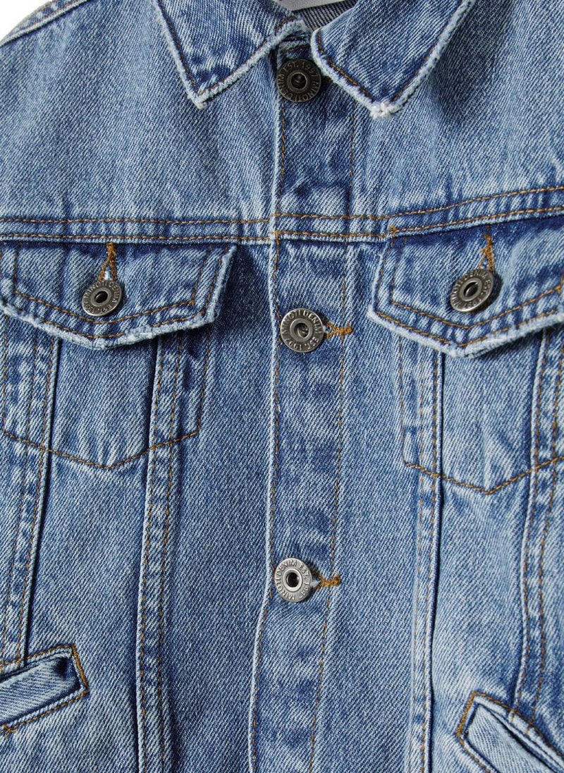 MINOTI Kids' Mid Blue Denim Jacket  - Image 4