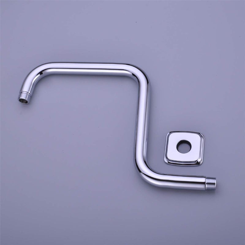 TRUSTMI 13 Inch Shower Arm with Flange S Shape Shower Head High Rise Extension Replacement Pipe, Stainless Steel, Chrome - Image 3