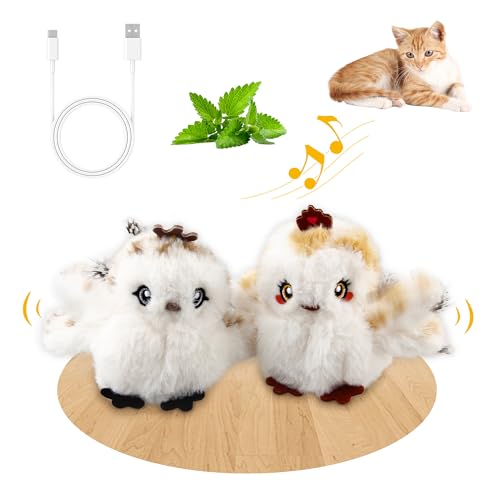 Gigwi Interactive Flapping Cat Toys Catnip Electronic Flappy Toys Motion Activated Automatic Cat Toys for Indoor Cats USB Rechargeable Cat Enrichment Toy for Hunting and Kicker Birds Couple - Image 1
