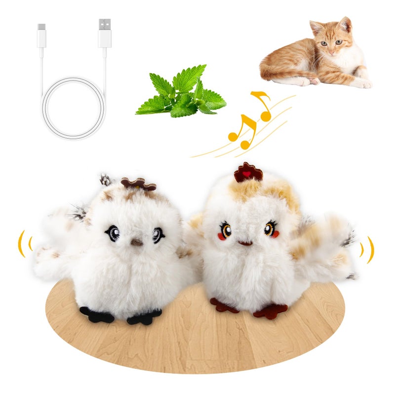 Gigwi Interactive Flapping Cat Toys Catnip Electronic Flappy Toys Motion Activated Automatic Cat Toys for Indoor Cats USB Rechargeable Cat Enrichment Toy for Hunting and Kicker Birds Couple - Image 2