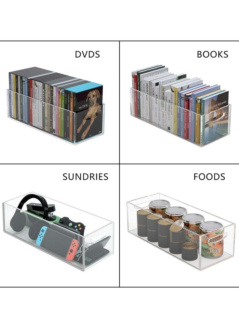 Eworld - Clear Storage Box Features an Easy-to-Carry Handle, Open Top Design, and Premium Acrylic Material for Countertop, Kitchen, Bathroom, or Cabinet Organization - Image 1