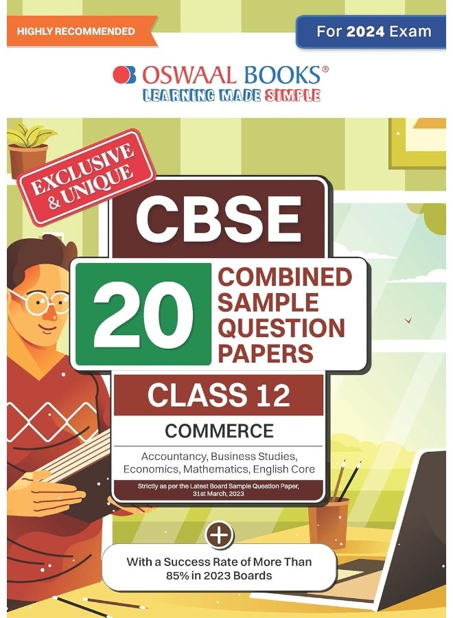 Oswaal CBSE 20 Combined Sample Question Papers Class 12 Commerce Stream For 2024 Board Exams ( Accountancy, Business Studies, Economics, Mathematics, English Core)  - Image 1